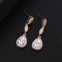 Classic cubic zircon drop earrings