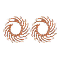 Colored rhinestone statement ear studs