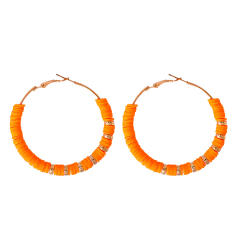 Boho heishi beads hoop earrings