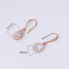 Drop cubic zircon bridal earrings