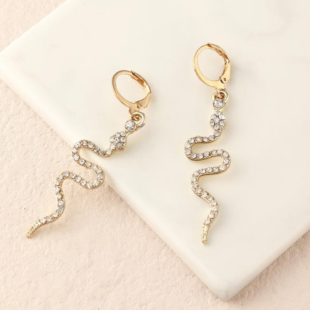 Snake rhinestone earrings