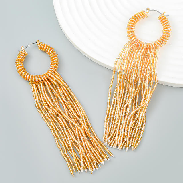 Boho vintage braid tassel earrings