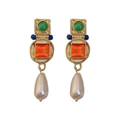 Boho colored geometric earrings