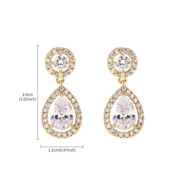 Cubic zircon drop earrings