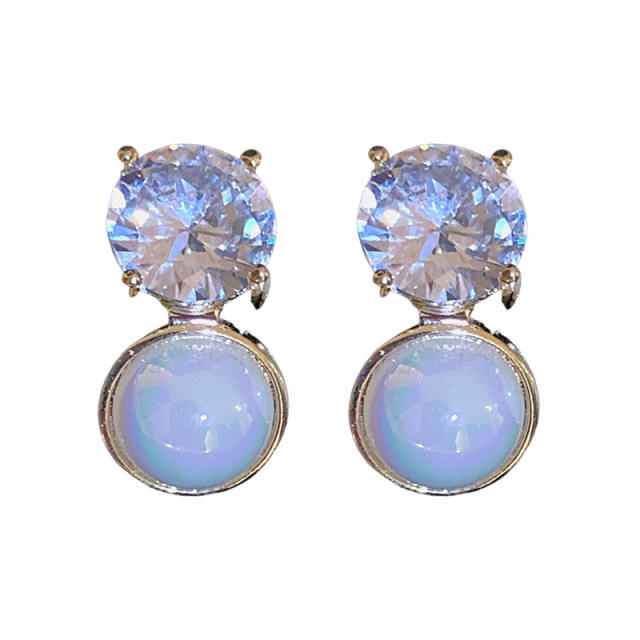 Crystal pearl drop earrings