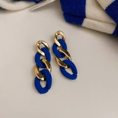 S925 needl blue color series earrings