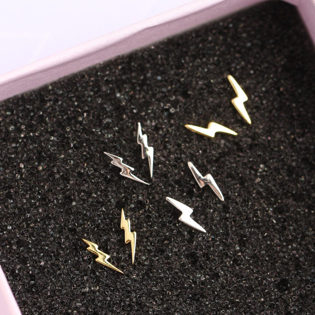 S925 lightning stud earrings