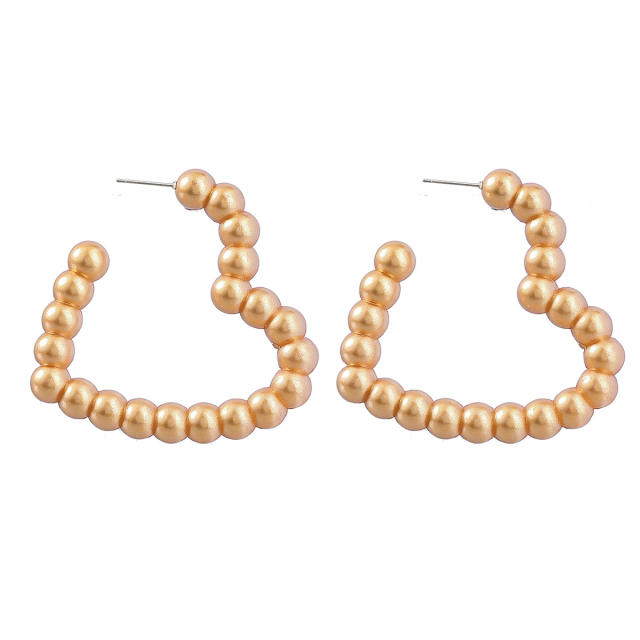 Boho beaded heart star shaped earrings