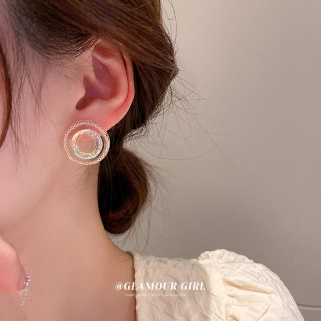 Clear acrylic chic ear studs