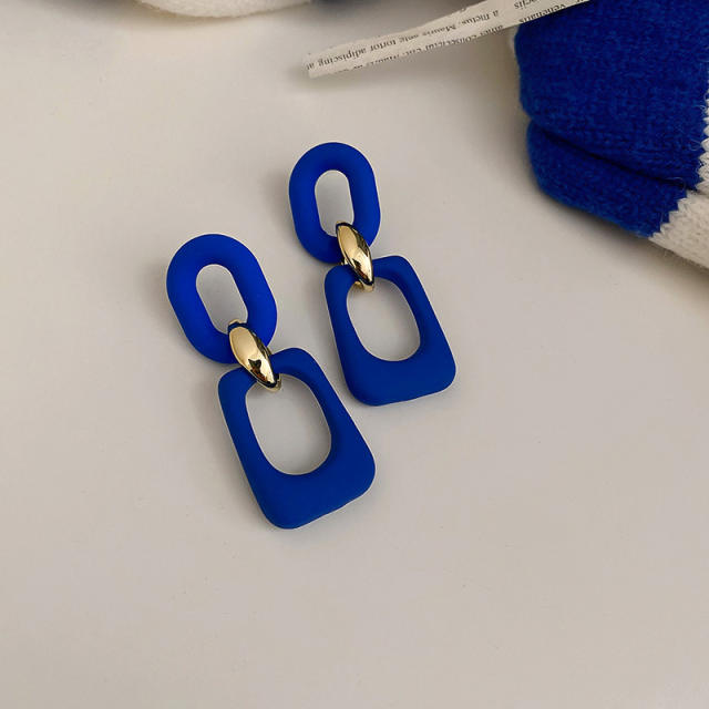 S925 needl blue color series earrings