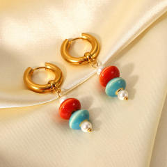Vintage 18KG Stainless steel huggie earrings