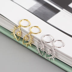 S925 eye drop huggie earrings