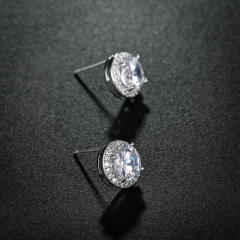 Elegant S925 needle round ear studs