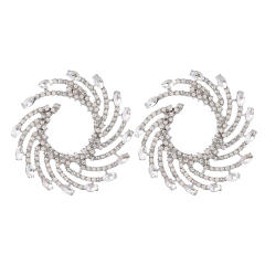 Colored rhinestone statement ear studs