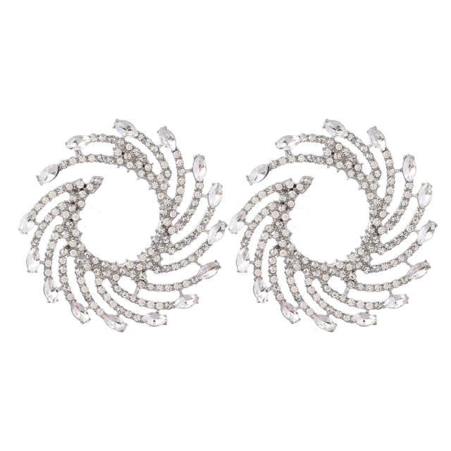 Colored rhinestone statement ear studs