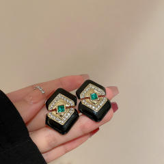 Vintage enamel ear studs
