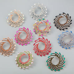 Colored rhinestone statement ear studs