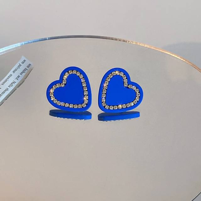 S925 needl blue color series earrings