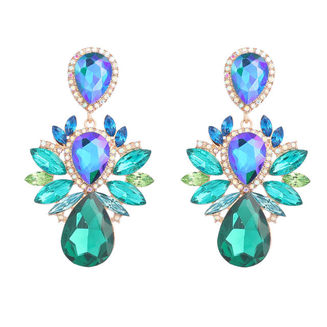 Luxury glass crystal drop earrings