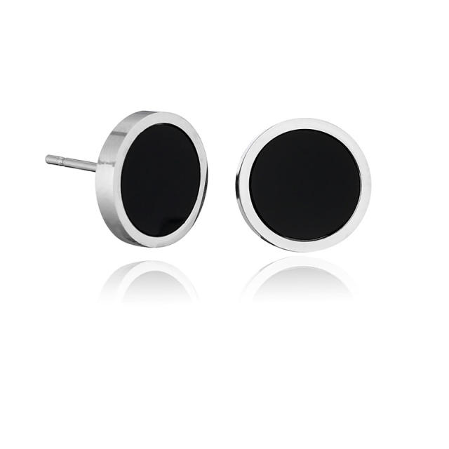 Titanium steel fashion black earrings