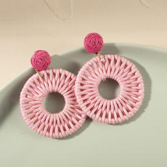 INS wax line braided ring earrings for women