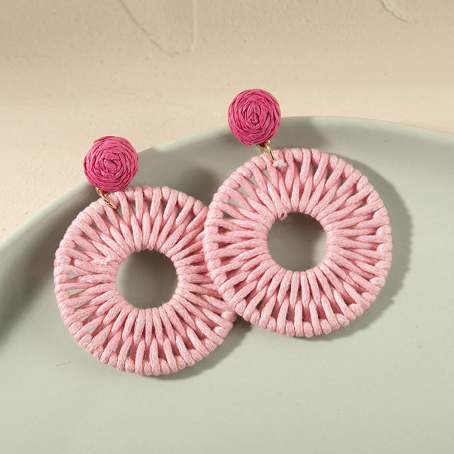 INS wax line braided ring earrings for women