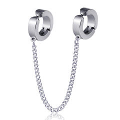 Black punk titanium steel earrings