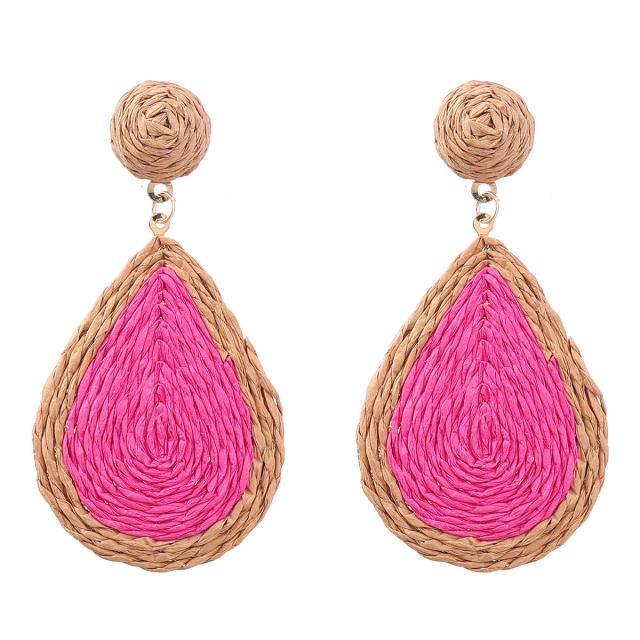 INS summer straw drop earrings