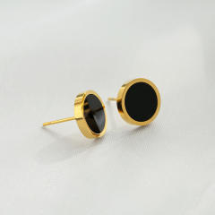 Titanium steel fashion black earrings