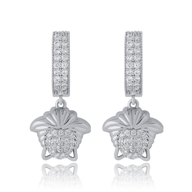 Hip hop zircon earrings