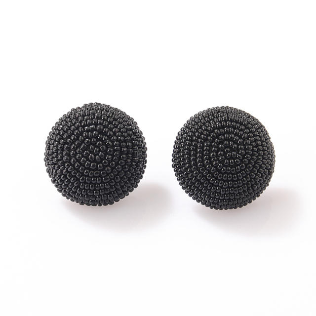 INS color seed beads semi circle ear studs