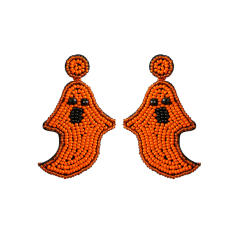 Handmade ghost design beaded earrings