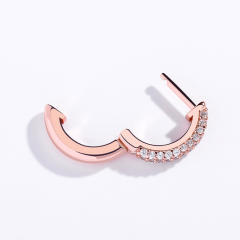 Hip hop zircon huggie earrings