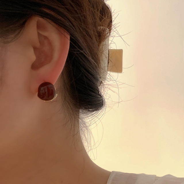 Japanese and Korean double-sided oil dripping metal ear cuff