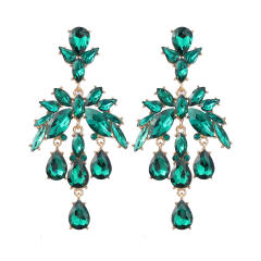 Luxury drop glass crystal statement earrings