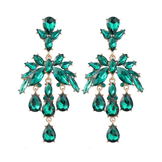 Luxury drop glass crystal statement earrings