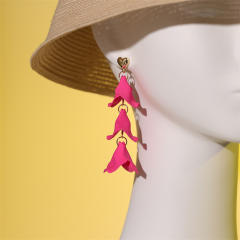 Color leaf design beach earrings