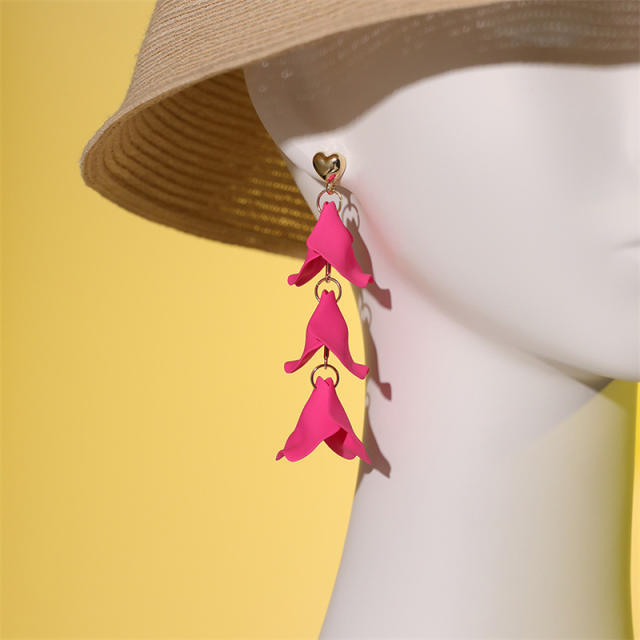 Color leaf design beach earrings