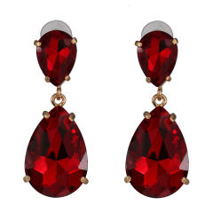 Colored glass crystal drop earrings
