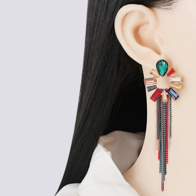 Boho chain tassel earrings