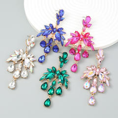 Luxury drop glass crystal statement earrings