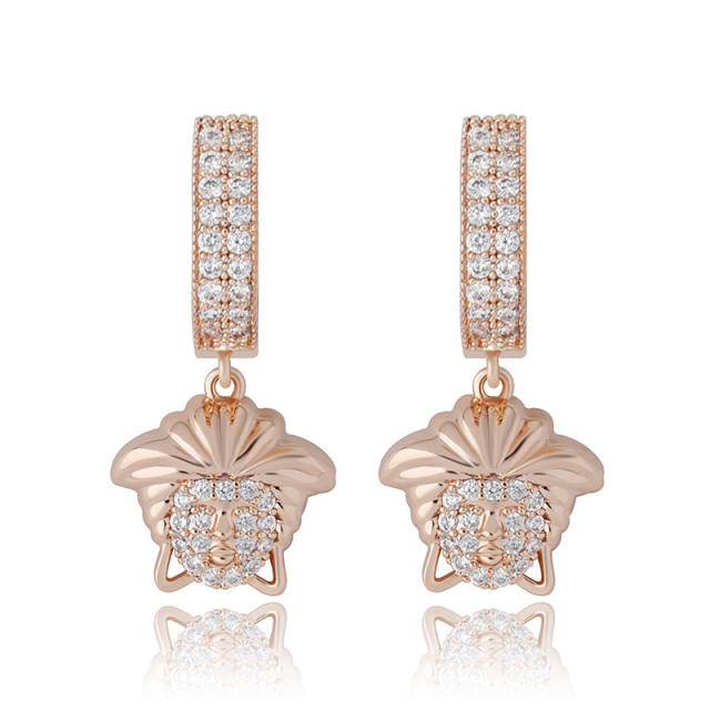 Hip hop zircon earrings