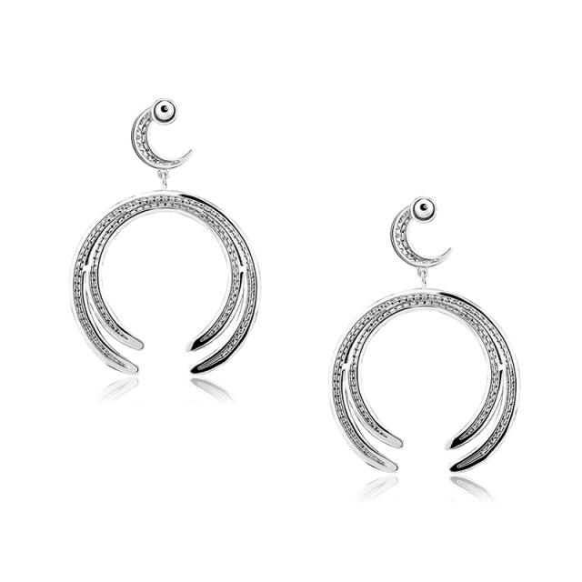 Hip hop zircon u-shaped earrings