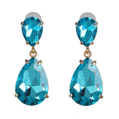 Colored glass crystal drop earrings
