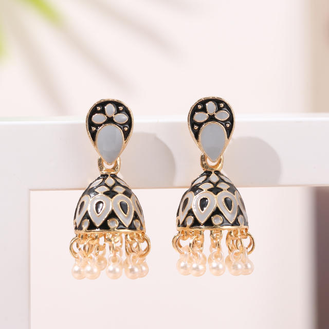 Color enamle jhumka earrings for women