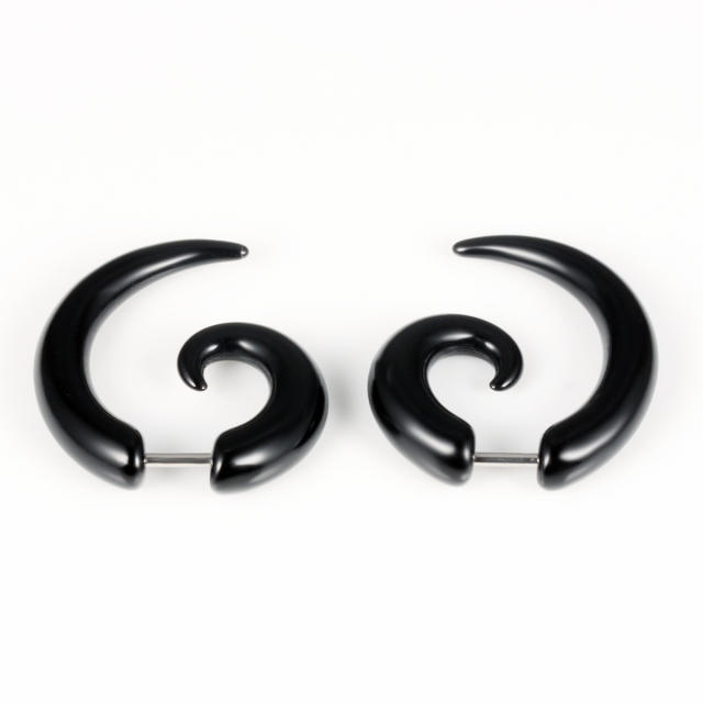 Fashion black snail unisex earrings