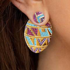 National style  asymmetric jacket earrings