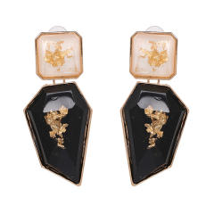 Geometric shape color resin earrings