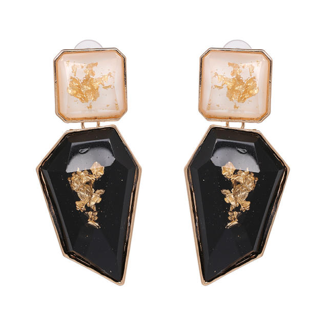 Geometric shape color resin earrings