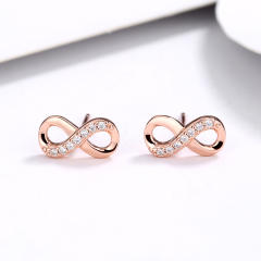 S925 sterling silver infinity ear studs